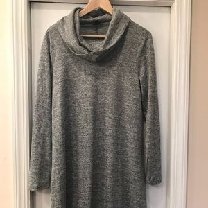 Cowl neck sweater dress